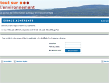 Tablet Screenshot of adherent.toutsurlenvironnement.fr